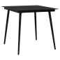vidaXL Juego de comedor de jardín 3 piezas ratán PVC negro vidaXL Juego de comedor de jardín 3 piezas ratán PVC negro