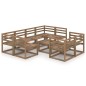 vidaXL Muebles de jardín 9 pzas cojines madera pino impregnada marrón vidaXL Muebles de jardín 9 pzas cojines madera pino impregnada marrón
