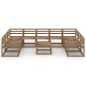 vidaXL Muebles de jardín 10 pzas cojines madera pino impregnada marrón vidaXL Muebles de jardín 10 pzas cojines madera pino impregnada marrón