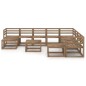 vidaXL Muebles de jardín 11 pzas cojines madera pino impregnada marrón