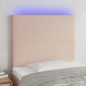 vidaXL Cabecero con luces LED cuero sintético capuchino 90x5x118/128cm vidaXL Cabecero con luces LED cuero sintético capuchino 90x5x118/128cm