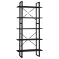 vidaXL Estantería de 5 niveles madera de ingeniería negra 80x30x175 cm vidaXL Estantería de 5 niveles madera de ingeniería negra 80x30x175 cm