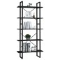 vidaXL Estantería de 5 niveles madera de ingeniería negra 80x30x175 cm vidaXL Estantería de 5 niveles madera de ingeniería negra 80x30x175 cm