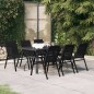 vidaXL Juego de comedor para jardín 7 piezas negro vidaXL Juego de comedor para jardín 7 piezas negro