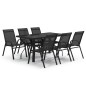 vidaXL Juego de comedor para jardín 7 piezas negro vidaXL Juego de comedor para jardín 7 piezas negro