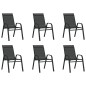 vidaXL Juego de comedor para jardín 7 piezas negro vidaXL Juego de comedor para jardín 7 piezas negro