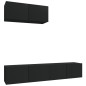 vidaXL Set de muebles para TV 3 piezas madera contrachapada negro vidaXL Set de muebles para TV 3 piezas madera contrachapada negro