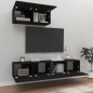 vidaXL Set de muebles para TV 3 piezas madera contrachapada negro vidaXL Set de muebles para TV 3 piezas madera contrachapada negro