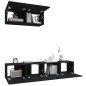 vidaXL Set de muebles para TV 3 piezas madera contrachapada negro vidaXL Set de muebles para TV 3 piezas madera contrachapada negro