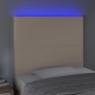 vidaXL Cabecero con luces LED cuero sintético capuchino 90x5x118/128cm vidaXL Cabecero con luces LED cuero sintético capuchino 90x5x118/128cm