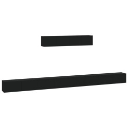 vidaXL Set de muebles para TV 6 piezas madera contrachapada negro