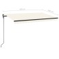 vidaXL Toldo retráctil manual con LED color crema 450x300 cm vidaXL Toldo retráctil manual con LED color crema 450x300 cm