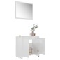 vidaXL Juego de muebles de baño 3 pzas madera ingeniería blanco brillo vidaXL Juego de muebles de baño 3 pzas madera ingeniería blanco brillo