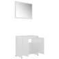 vidaXL Juego de muebles de baño 3 pzas madera ingeniería blanco brillo vidaXL Juego de muebles de baño 3 pzas madera ingeniería blanco brillo