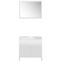 vidaXL Juego de muebles de baño 3 pzas madera ingeniería blanco brillo vidaXL Juego de muebles de baño 3 pzas madera ingeniería blanco brillo