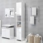 vidaXL Juego de muebles de baño 3 pzas madera ingeniería blanco brillo vidaXL Juego de muebles de baño 3 pzas madera ingeniería blanco brillo