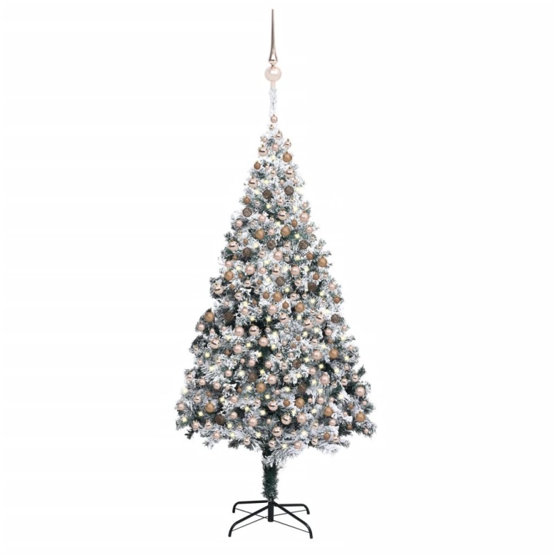 vidaXL Árbol de Navidad con luces LEDs, bolas y nieve verde 400 cm vidaXL Árbol de Navidad con luces LEDs, bolas y nieve verde 400 cm
