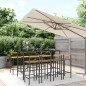 vidaXL Mesa bar y taburetes jardín 9 pzas madera acacia ratán PE negro