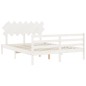 vidaXL Estructura de cama con cabecero madera maciza blanco 140x200 cm vidaXL Estructura de cama con cabecero madera maciza blanco 140x200 cm