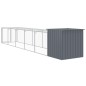 vidaXL Gallinero con corral acero galvanizado gris 110x609x110 cm vidaXL Gallinero con corral acero galvanizado gris 110x609x110 cm