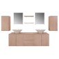 vidaXL Conjunto de muebles de baño y lavabo 9 piezas beige vidaXL Conjunto de muebles de baño y lavabo 9 piezas beige