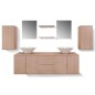 vidaXL Conjunto de muebles de baño y lavabo 9 piezas beige vidaXL Conjunto de muebles de baño y lavabo 9 piezas beige
