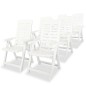 vidaXL Sillas de jardín reclinables 6 unidades plástico blanco vidaXL Sillas de jardín reclinables 6 unidades plástico blanco