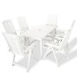 vidaXL Juego de comedor de jardín 7 piezas plástico blanco vidaXL Juego de comedor de jardín 7 piezas plástico blanco