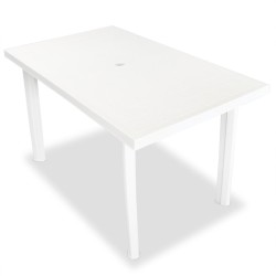 vidaXL Juego de comedor de jardín 7 piezas plástico blanco