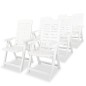 vidaXL Juego de comedor de jardín 7 piezas plástico blanco vidaXL Juego de comedor de jardín 7 piezas plástico blanco