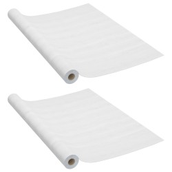 vidaXL Láminas autoadhesivas muebles 2 uds PVC madera blanca 500x90 cm