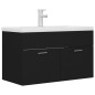 vidaXL Mueble con lavabo madera de ingeniería negro vidaXL Mueble con lavabo madera de ingeniería negro