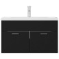 vidaXL Mueble con lavabo madera de ingeniería negro vidaXL Mueble con lavabo madera de ingeniería negro