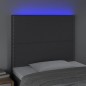 vidaXL Cabecero con luces LED tela gris oscuro 80x5x118/128 cm vidaXL Cabecero con luces LED tela gris oscuro 80x5x118/128 cm