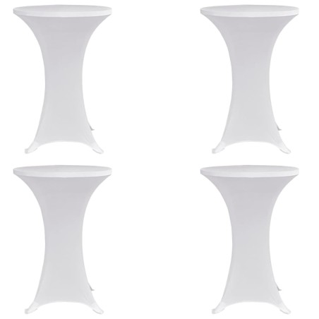 vidaXL Mantel elástico para mesa alta 4 unidades blanco Ø60 cm