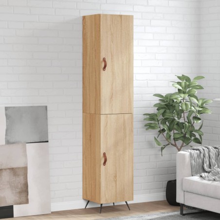 vidaXL Aparador de madera contrachapada roble Sonoma 34,5x34x180 cm