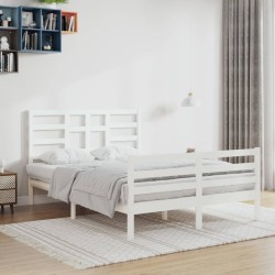 vidaXL Estructura de cama de madera maciza blanca 140x200 cm