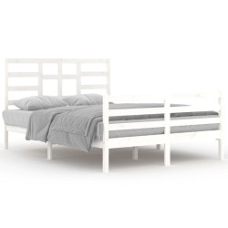 vidaXL Estructura de cama de madera maciza blanca 140x200 cm