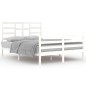 vidaXL Estructura de cama de madera maciza blanca 140x200 cm vidaXL Estructura de cama de madera maciza blanca 140x200 cm
