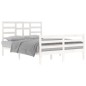 vidaXL Estructura de cama de madera maciza blanca 140x200 cm vidaXL Estructura de cama de madera maciza blanca 140x200 cm
