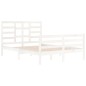 vidaXL Estructura de cama de madera maciza blanca 140x200 cm vidaXL Estructura de cama de madera maciza blanca 140x200 cm