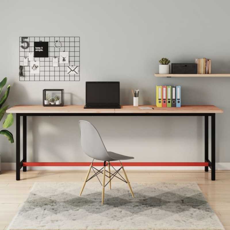 vidaXL Tablero de banco de trabajo madera maciza de haya 220x55x2,5 cm vidaXL Tablero de banco de trabajo madera maciza de haya 220x55x2,5 cm