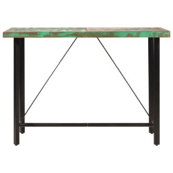 vidaXL Mesa alta de hierro y madera maciza reciclada 150x70x107 cm