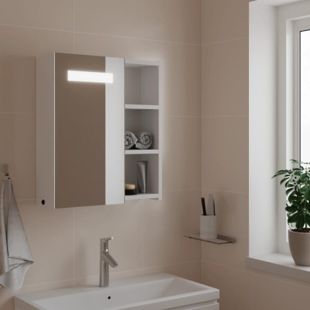 vidaXL Mueble de baño con espejo y luz LED blanco 45x13x52 cm