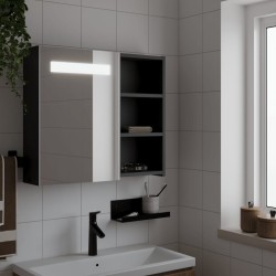 vidaXL Mueble de baño con espejo y luz LED negro 60x13x52 cm