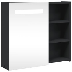 vidaXL Mueble de baño con espejo y luz LED negro 60x13x52 cm