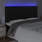 vidaXL Cabecero con luces LED cuero sintético negro 200x5x118/128 cm vidaXL Cabecero con luces LED cuero sintético negro 200x5x118/128 cm