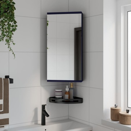 vidaXL Mueble de baño de esquina con espejo gris 30x24x60 cm