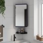 vidaXL Mueble de baño de esquina con espejo gris 30x24x60 cm vidaXL Mueble de baño de esquina con espejo gris 30x24x60 cm