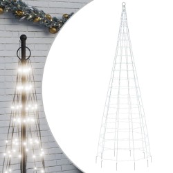 vidaXL Árbol de Navidad en asta de bandera 550 LED blanco frío 300 cm